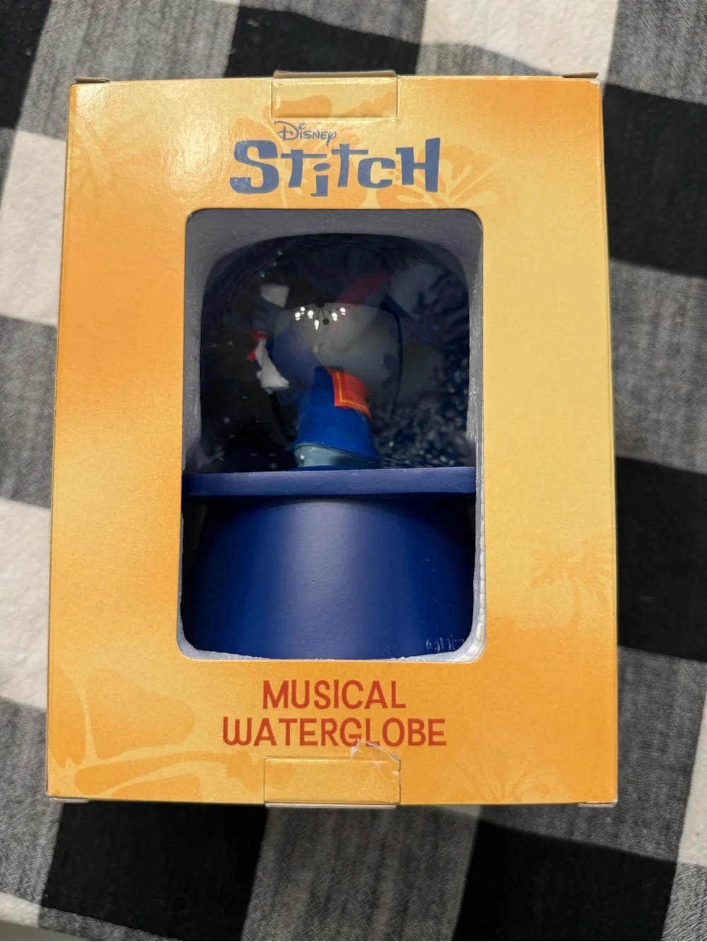 Disney Stitch Graduation Musical Waterglobe Snowglobe Blue & Yellow Grad Cap NIB
